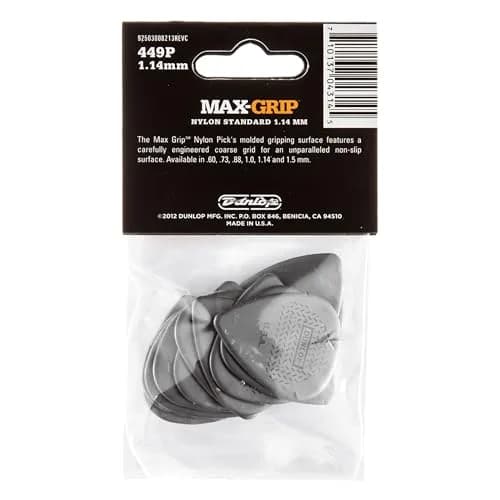 Jim Dunlop Max-Grip Nylon Standard Guitar Picks - 1.14mm Thickness, 12 Pack - view 2