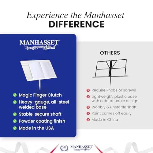 Manhasset Model 48 Symphony Music Stand for Sheet Music | Durable Aluminum, Adjustable Height, Vibrant Colors thumbnail 5