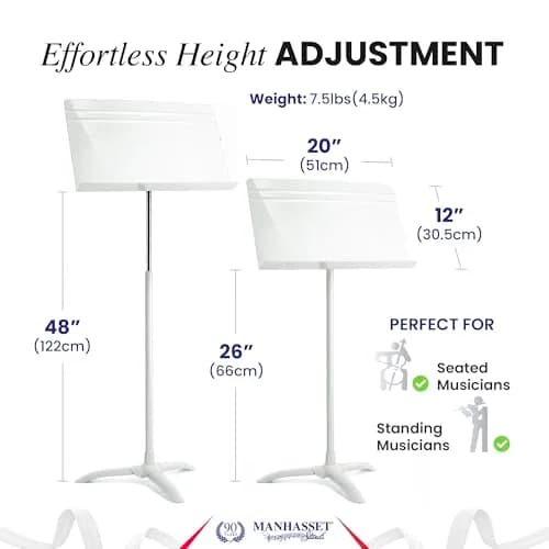 Manhasset Model 48 Symphony Music Stand for Sheet Music | Durable Aluminum, Adjustable Height, Vibrant Colors thumbnail 3