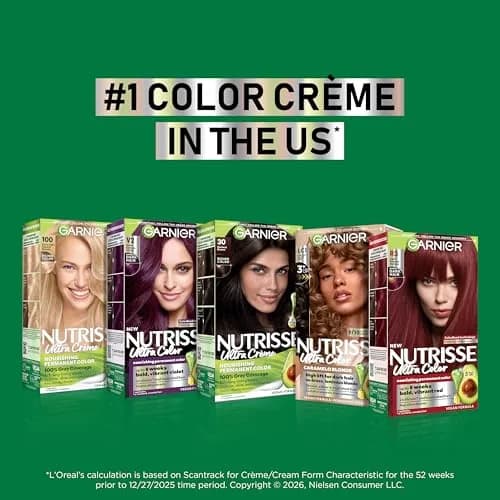 Garnier Nutrisse Ultra Color R2 Medium Intense Auburn Hair Dye | Permanent, Vegan & Cruelty-Free thumbnail 8