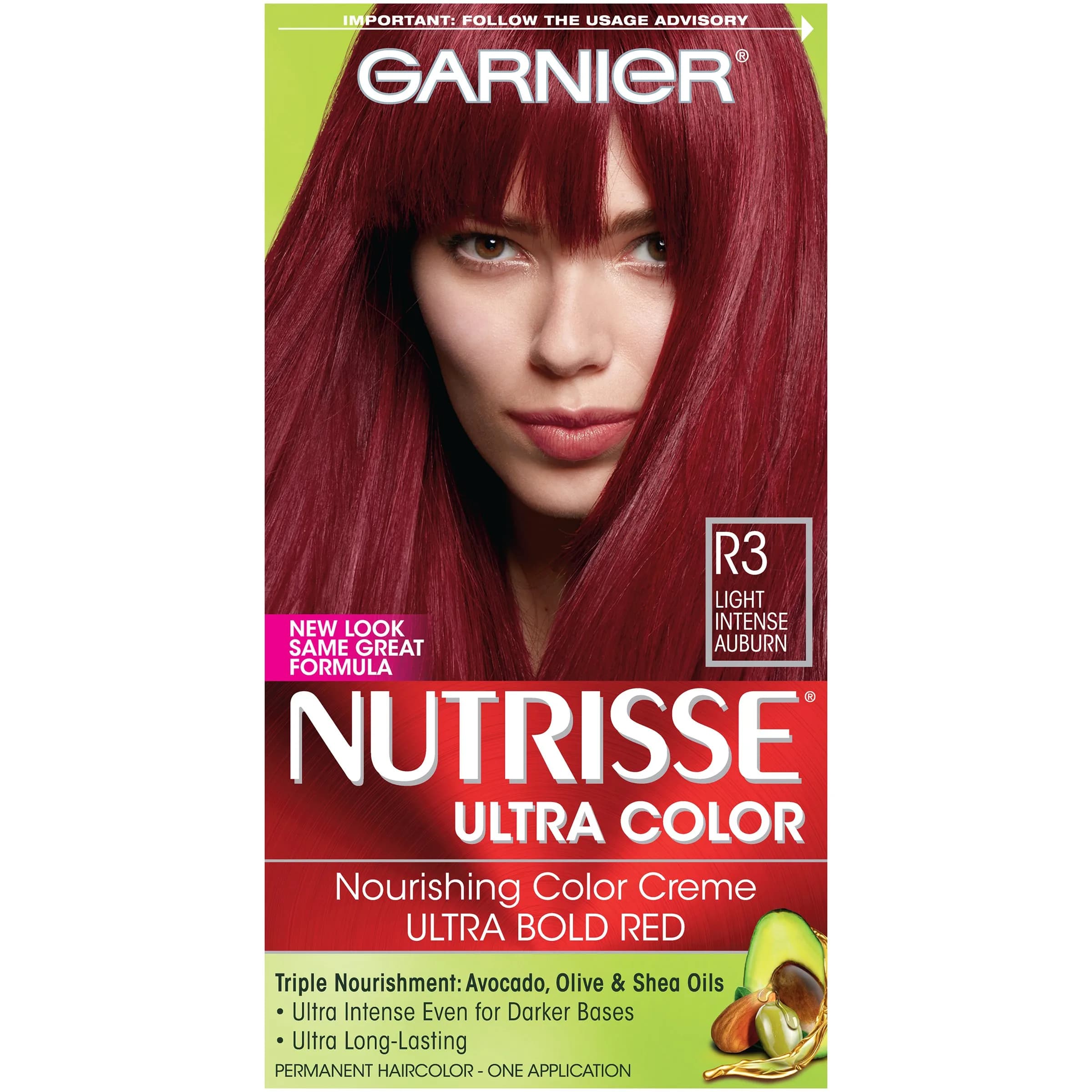 Garnier Nutrisse Ultra Color R3 Light Intense Auburn Hair Color Creme | Permanent Nourishing Formula - main product image