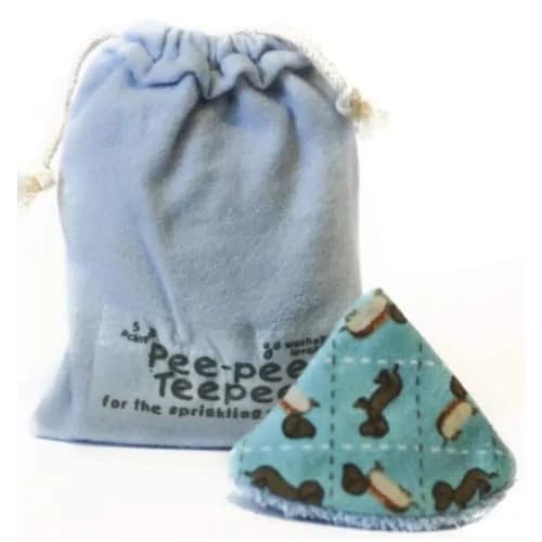 Beba Bean Pee Pee Teepee for Baby Boy - 5 Pack Wiener Dog Pattern | Reusable Cotton Diaper Changing Shields thumbnail 3