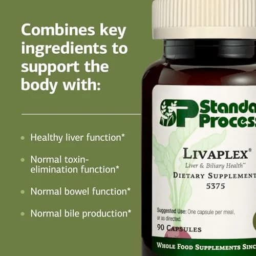 Standard Process Livaplex Liver Health Support Supplement 90 Capsules | Supports Digestion & Elimination thumbnail 4