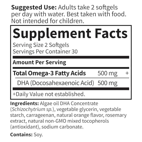 Garden of Life Minami Algae Omega 3 Vegan DHA, Orange, 60 Mini Softgels | Brain & Eye Health Support thumbnail 7