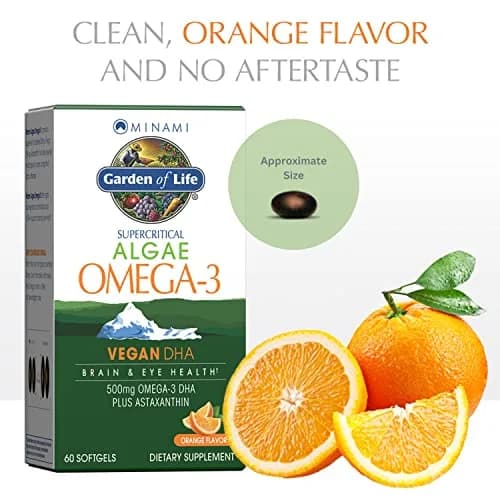 Garden of Life Minami Algae Omega 3 Vegan DHA, Orange, 60 Mini Softgels | Brain & Eye Health Support thumbnail 5