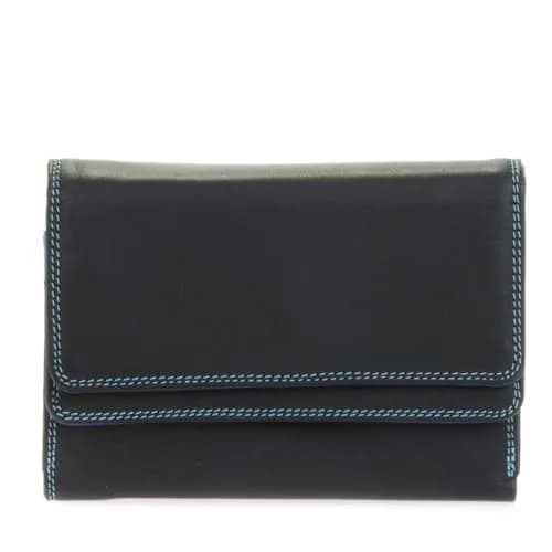 mywalit Double-Flap Wallet Leather Purse | 6 Credit Card Slots | ID Window, Coin Pockets & Pen | Black Pace | Compact & Stylish thumbnail 1