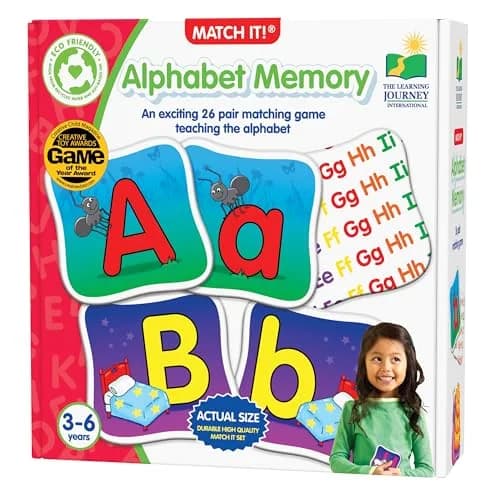 The Learning Journey Match It! Memory Alphabet Capital and Lowercase Letter Matching Game with 26 Matching Pairs | Award Winning Educational Toy for Kids 3+ thumbnail 1