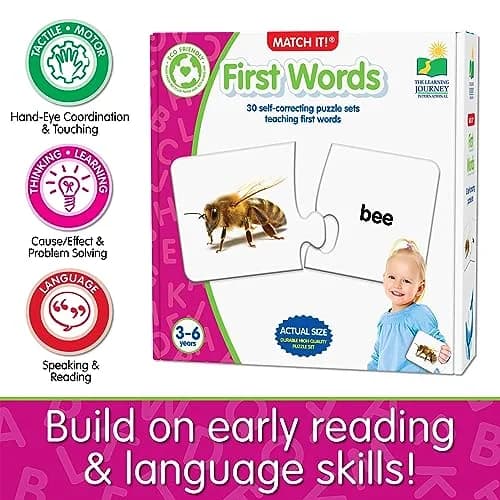 The Learning Journey Match It! First Words 30-Piece Puzzle Set | Educational Sight Words for Kids Ages 3+ thumbnail 6