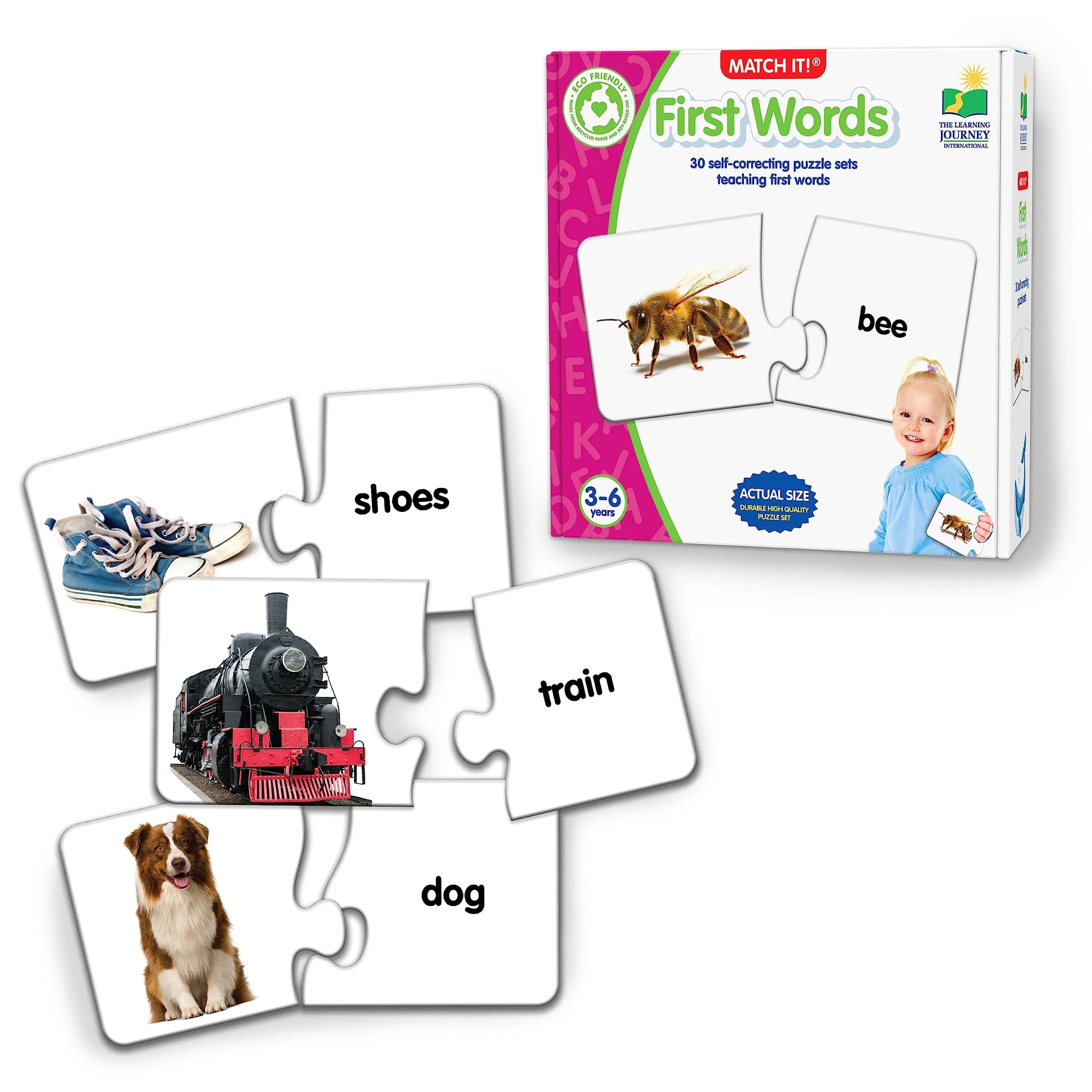 The Learning Journey Match It! First Words 30-Piece Puzzle Set | Educational Sight Words for Kids Ages 3+