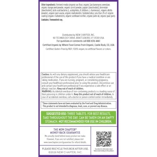 New Chapter Advanced Perfect Prenatal Vitamins 270 ct | Organic, Non-GMO, Support Baby & Mom thumbnail 8