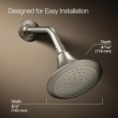 Kohler Forté Single-Function Showerhead 2.5 GPM | Corrosion Resistant Brushed Nickel thumbnail 3
