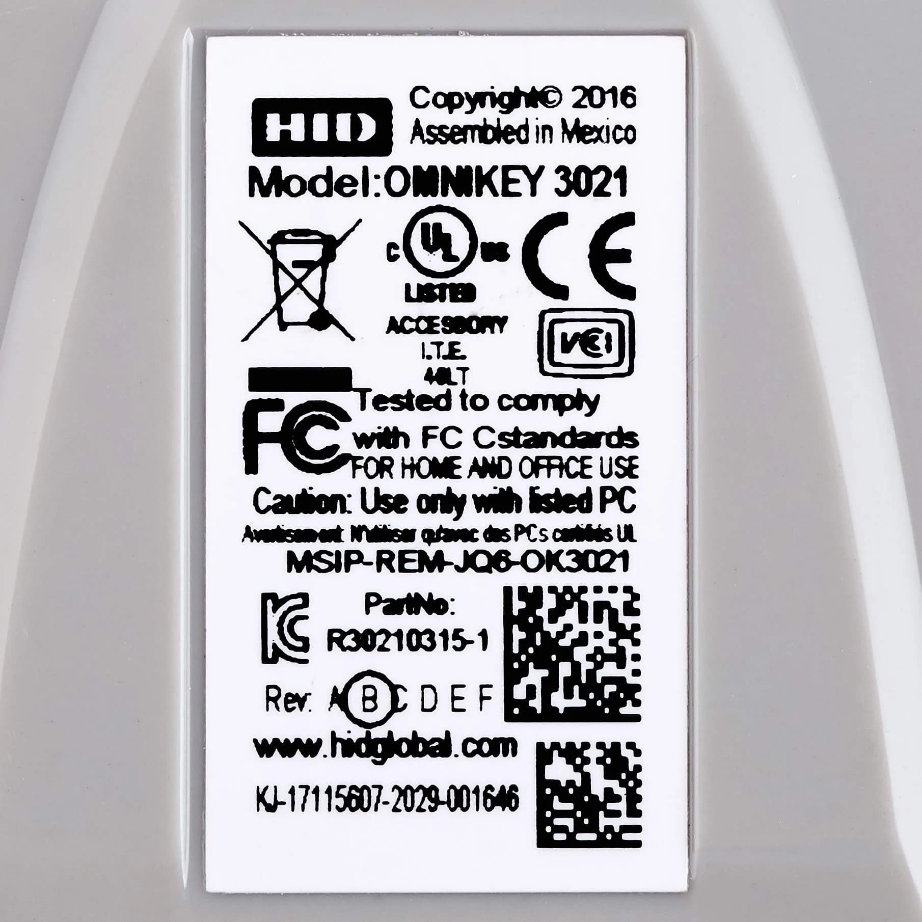 HID Global OMNIKEY 3021 USB Smart Card Reader Transparent | USB 2.0 Interface - view 4