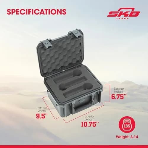 SKB 3I-0907-MC6 Injection-Molded Waterproof Mic Case for Six Microphones - Black | 2.3 kg (3.5 lb) Case thumbnail 3