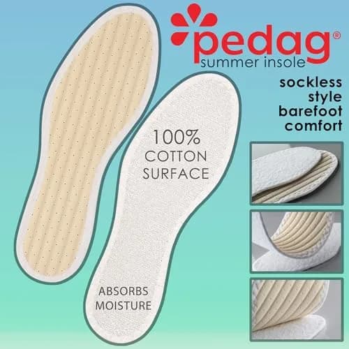 pedag Summer, Pure Terry Cotton Insoles | Absorbs Sweat & Controls Odor, Washable, US Men 15/ EU 48 thumbnail 2