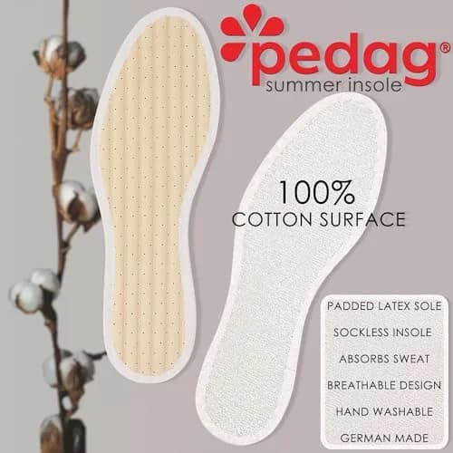 pedag Summer, Pure Terry Cotton Insoles | Absorbs Sweat & Controls Odor, Washable, US Men 15/ EU 48 thumbnail 3