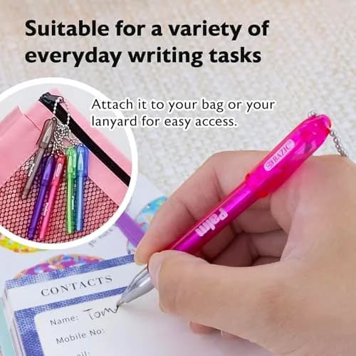 BAZIC PRODUCTS Palm Mini Ballpoint Pens, Key Chain, Black Ink, Medium, 5 Ct | Compact, Refillable, Dependable Performance thumbnail 3