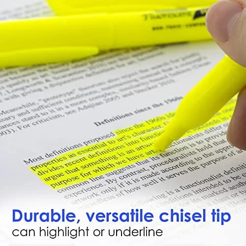 BAZIC Neon Highlighter Assorted Color Pen Style, Chisel Tip | Broad & Fine Line, Unscented, 5-Count thumbnail 7