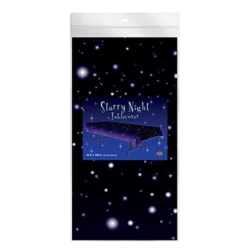 Beistle Starry Night Table Cover 108 x 54 inches (274 cm x 137 cm) | Plastic Party Decoration thumbnail 6