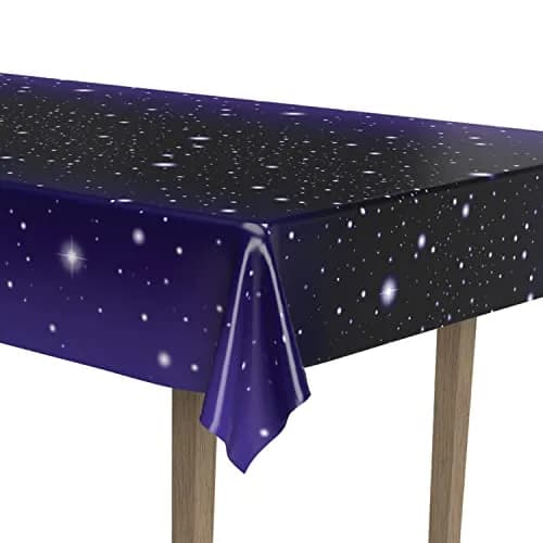 Beistle Starry Night Table Cover 108 x 54 inches (274 cm x 137 cm) | Plastic Party Decoration thumbnail 3
