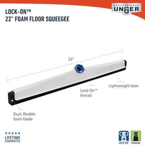 Unger AquaFlex 22" Floor Squeegee with Splash Guard | Acid-Resistant, Lightweight & Flexible for Demanding Cleaning Tasks thumbnail 2