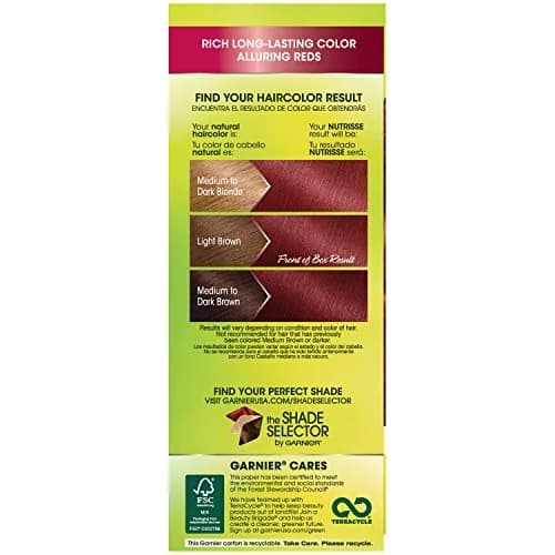 Garnier Nutrisse Nourishing Hair Color Creme, 66 True Red (Pomegranate) 74ml (2.51 Fl Oz) | Permanent Gray Coverage thumbnail 2