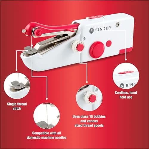 SINGER Stitch Sew Quick Portable Handheld Mending Machine | Lightweight & Cordless for Quick Repairs thumbnail 4