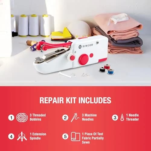 SINGER Stitch Sew Quick Portable Handheld Mending Machine | Lightweight & Cordless for Quick Repairs thumbnail 7