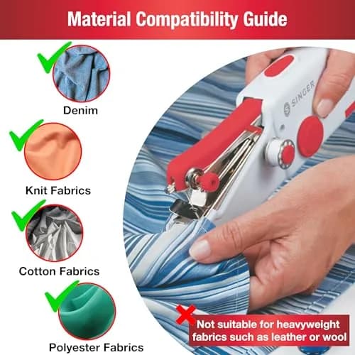 SINGER Stitch Sew Quick Portable Handheld Mending Machine | Lightweight & Cordless for Quick Repairs thumbnail 8