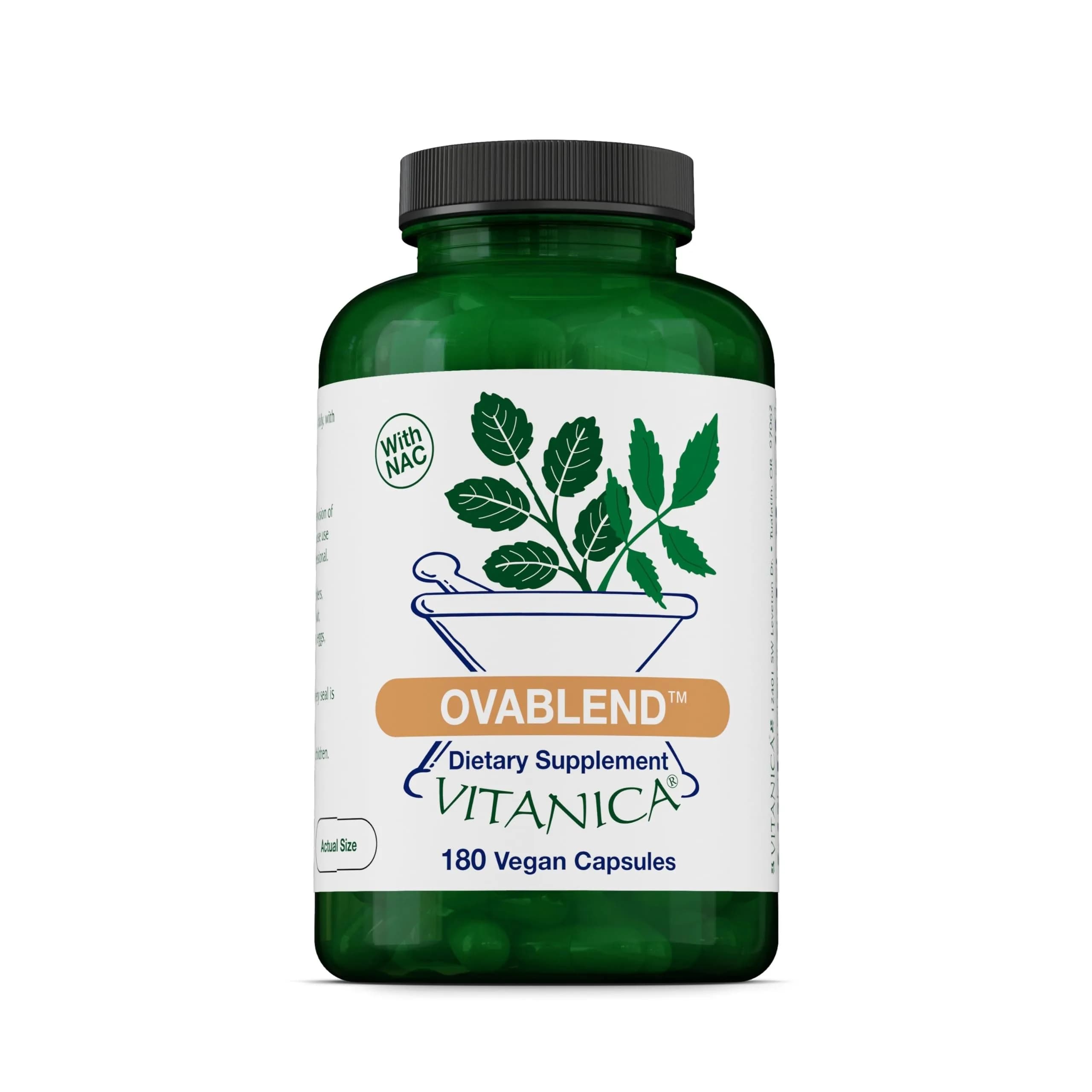 Vitanica OvaBlend, Hormone Balance Support, Vegan, 180 Capsules | Supports Ovulation & Endocrine Balance - main product image