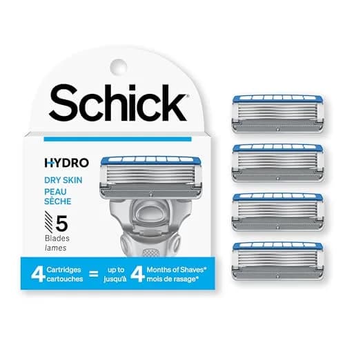 Schick Hydro 5 Sense Hydrate Razor Refills for Men, 4 Count (Pack of 1) | 5-Blade Cartridges with Hydrating Gel thumbnail 1