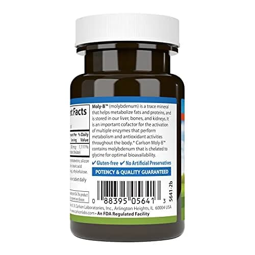 Carlson Moly-B, Metabolism Support, 100 Vegetarian Tablets | Supports Fat & Carbohydrate Metabolism thumbnail 3