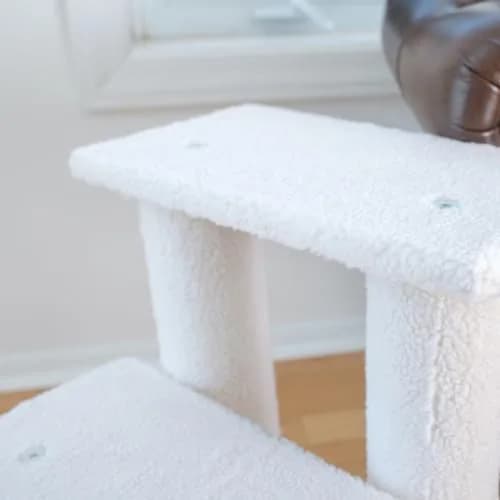 Armarkat Pet Steps 3-steps Ivory 17"(W) x 25"(D) x 25"(H) | Stable, Soft & Durable for Cats & Small Dogs thumbnail 7