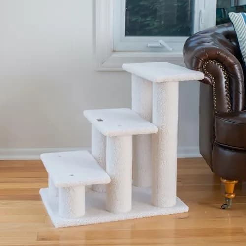Armarkat Pet Steps 3-steps Ivory 17"(W) x 25"(D) x 25"(H) | Stable, Soft & Durable for Cats & Small Dogs thumbnail 8