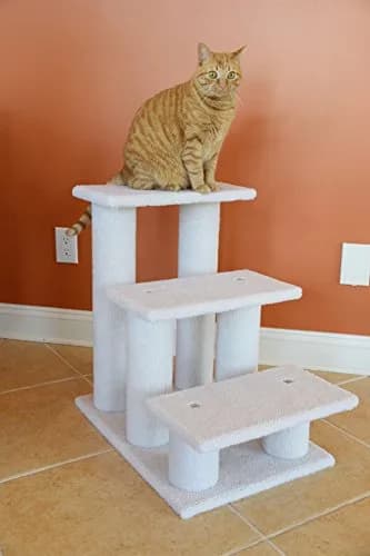 Armarkat Pet Steps 3-steps Ivory 17"(W) x 25"(D) x 25"(H) | Stable, Soft & Durable for Cats & Small Dogs thumbnail 2