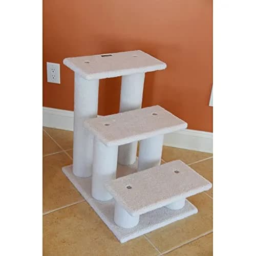 Armarkat Pet Steps 3-steps Ivory 17"(W) x 25"(D) x 25"(H) | Stable, Soft & Durable for Cats & Small Dogs thumbnail 3