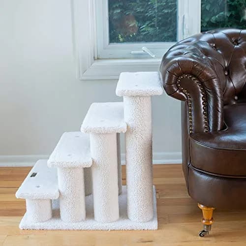 Armarkat Pet Steps, 4-steps, B4001, Ivory | Safe, Stylish Cat Ladder for Small Dogs thumbnail 4