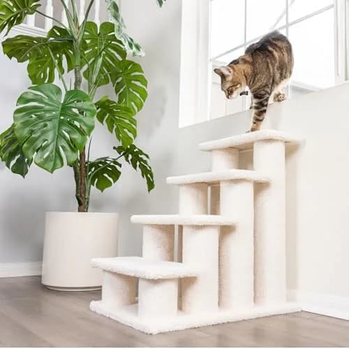 Armarkat Pet Steps, 4-steps, B4001, Ivory | Safe, Stylish Cat Ladder for Small Dogs thumbnail 2