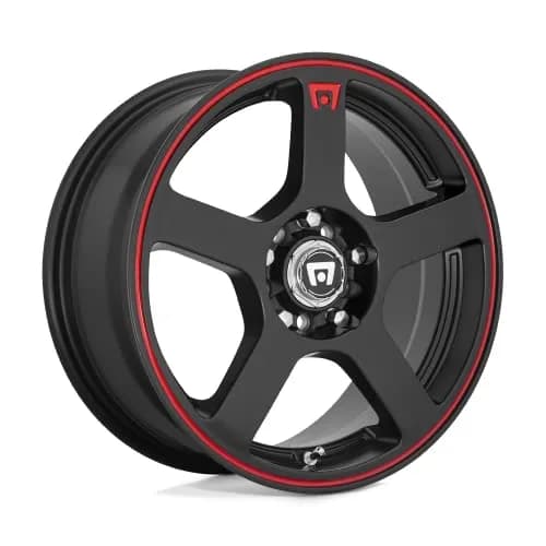 Motegi MR116 FS5 15x6.5 5x100/4.5 40mm Matte Black with Red Stripe | Performance Racing Wheel thumbnail 1