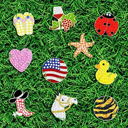 NAVIKA Lady Luck Ladybug Golf Ball Marker with Austrian Crystals | Hat Clip Included | Good Luck Themed Golf Accessory | Sparkling Red thumbnail 4