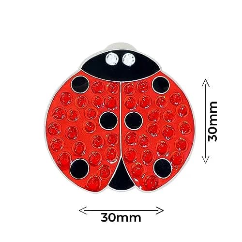 NAVIKA Lady Luck Ladybug Golf Ball Marker with Austrian Crystals | Hat Clip Included | Good Luck Themed Golf Accessory | Sparkling Red thumbnail 3