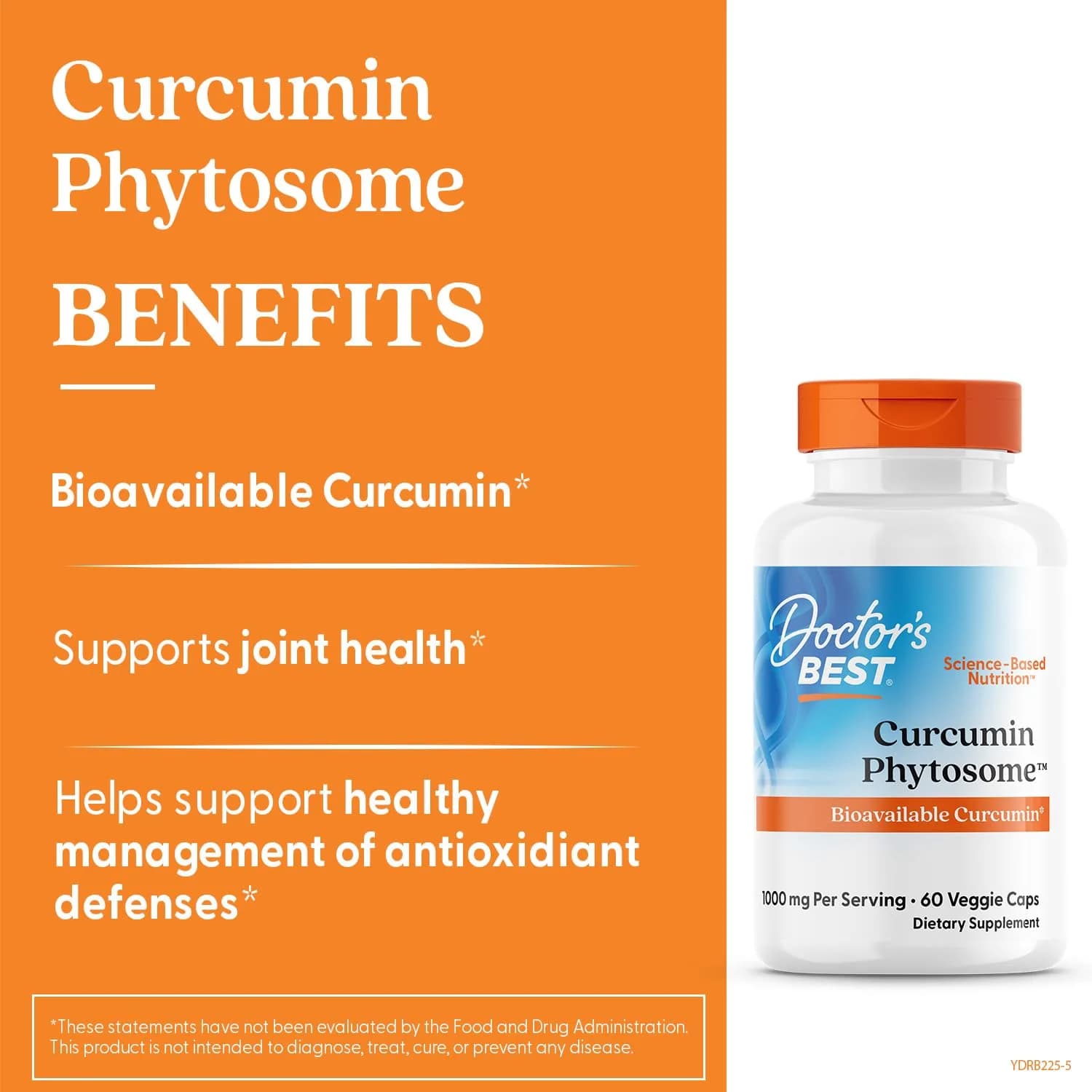 Doctor's BEST Curcumin Phytosome Supplement 1000 mg (60 Veg Caps) | Joint Health Support with Enhanced Bioavailability - view 2