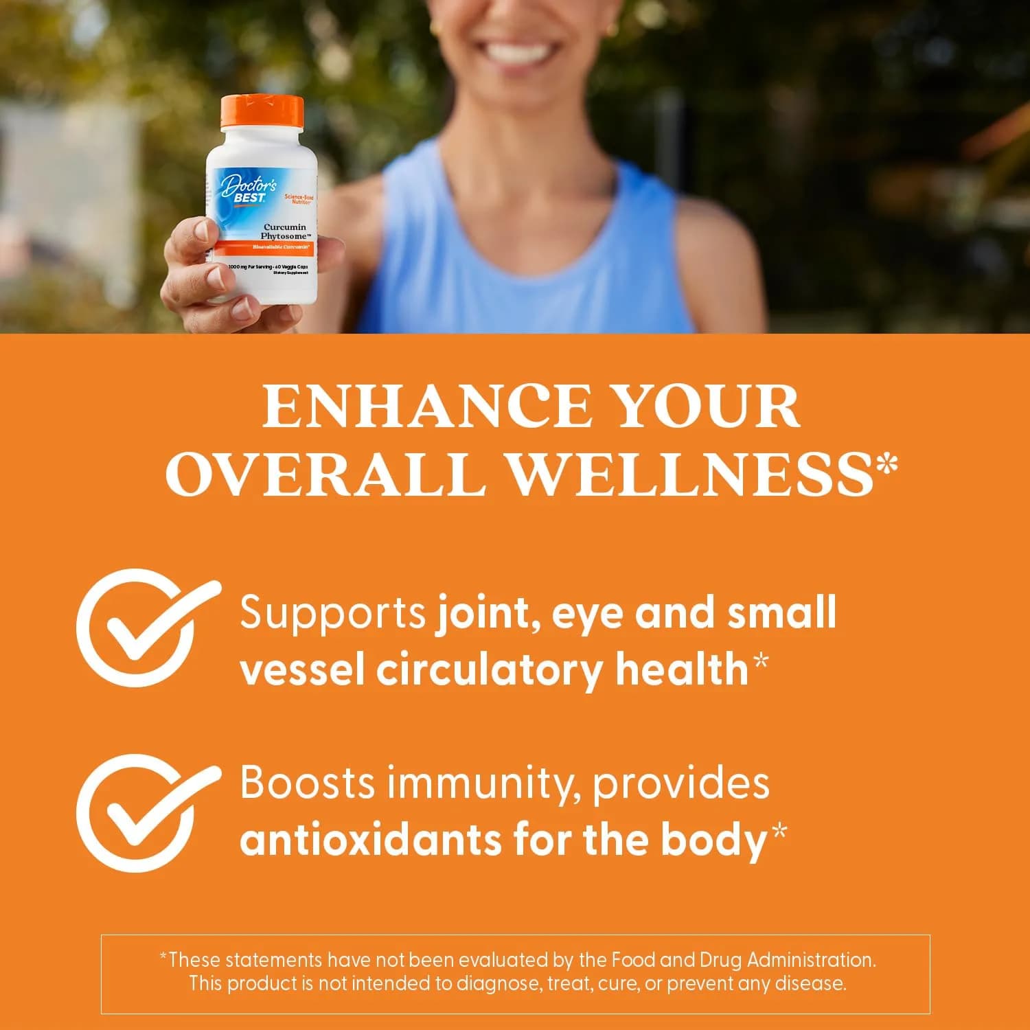 Doctor's BEST Curcumin Phytosome Supplement 1000 mg (60 Veg Caps) | Joint Health Support with Enhanced Bioavailability - view 4