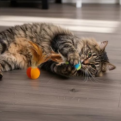 SmartyKat Flutter Balls Catnip Plush & Feather Toys, Set of 2 | Erratic Motion for Batting & Pouncing Fun thumbnail 7