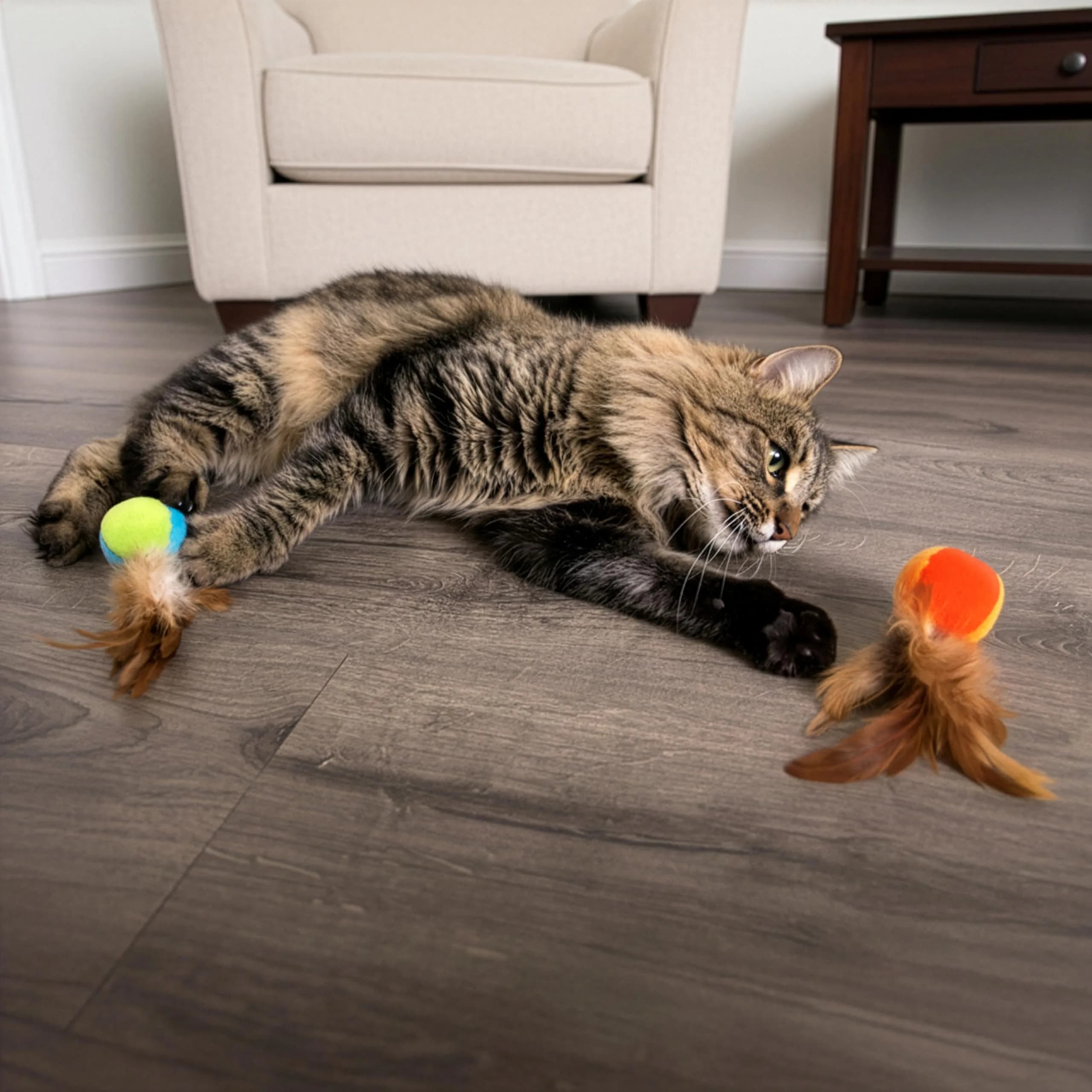 SmartyKat Flutter Balls Catnip Plush & Feather Toys, Set of 2 | Erratic Motion for Batting & Pouncing Fun - view 8