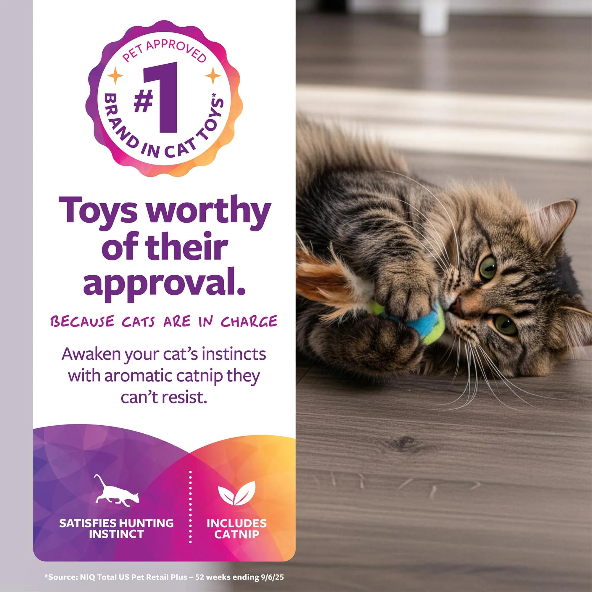SmartyKat Flutter Balls Catnip Plush & Feather Toys, Set of 2 | Erratic Motion for Batting & Pouncing Fun - view 2