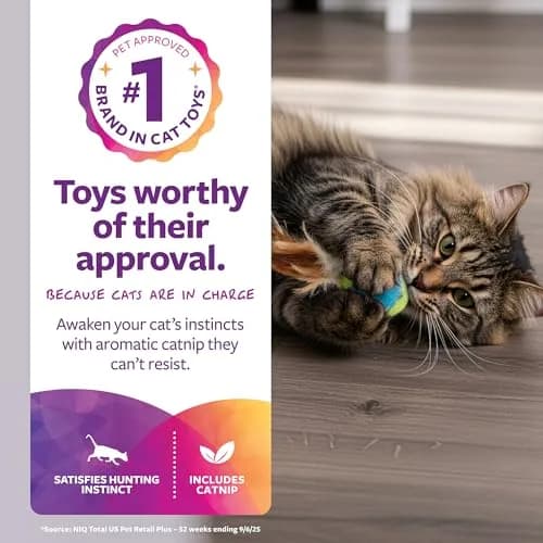 SmartyKat Flutter Balls Catnip Plush & Feather Toys, Set of 2 | Erratic Motion for Batting & Pouncing Fun thumbnail 2