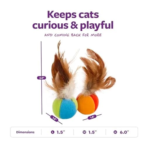 SmartyKat Flutter Balls Catnip Plush & Feather Toys, Set of 2 | Erratic Motion for Batting & Pouncing Fun thumbnail 3