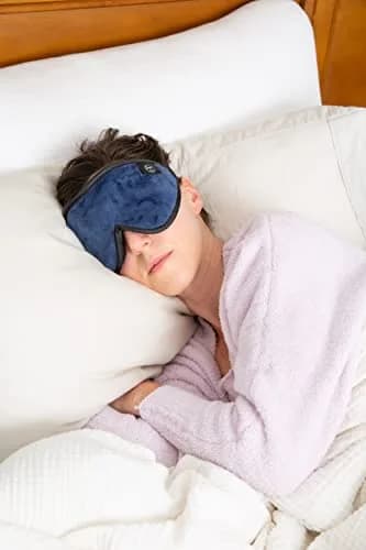Dream Essentials Escape 3D Sleep Mask, Earplugs & Pouch | Contoured Light Block, Memory Foam, Navy Blue thumbnail 5