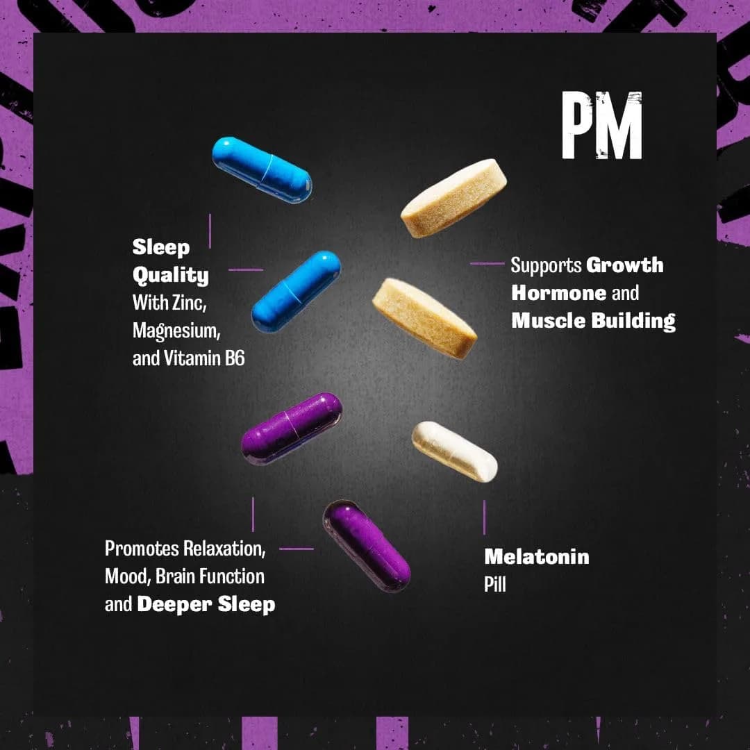 Animal PM Sleep Aid for Adults 30 Count | Non-Habit Forming Relaxation with Melatonin, L-Theanine, Zinc, Magnesium, GABA - view 4