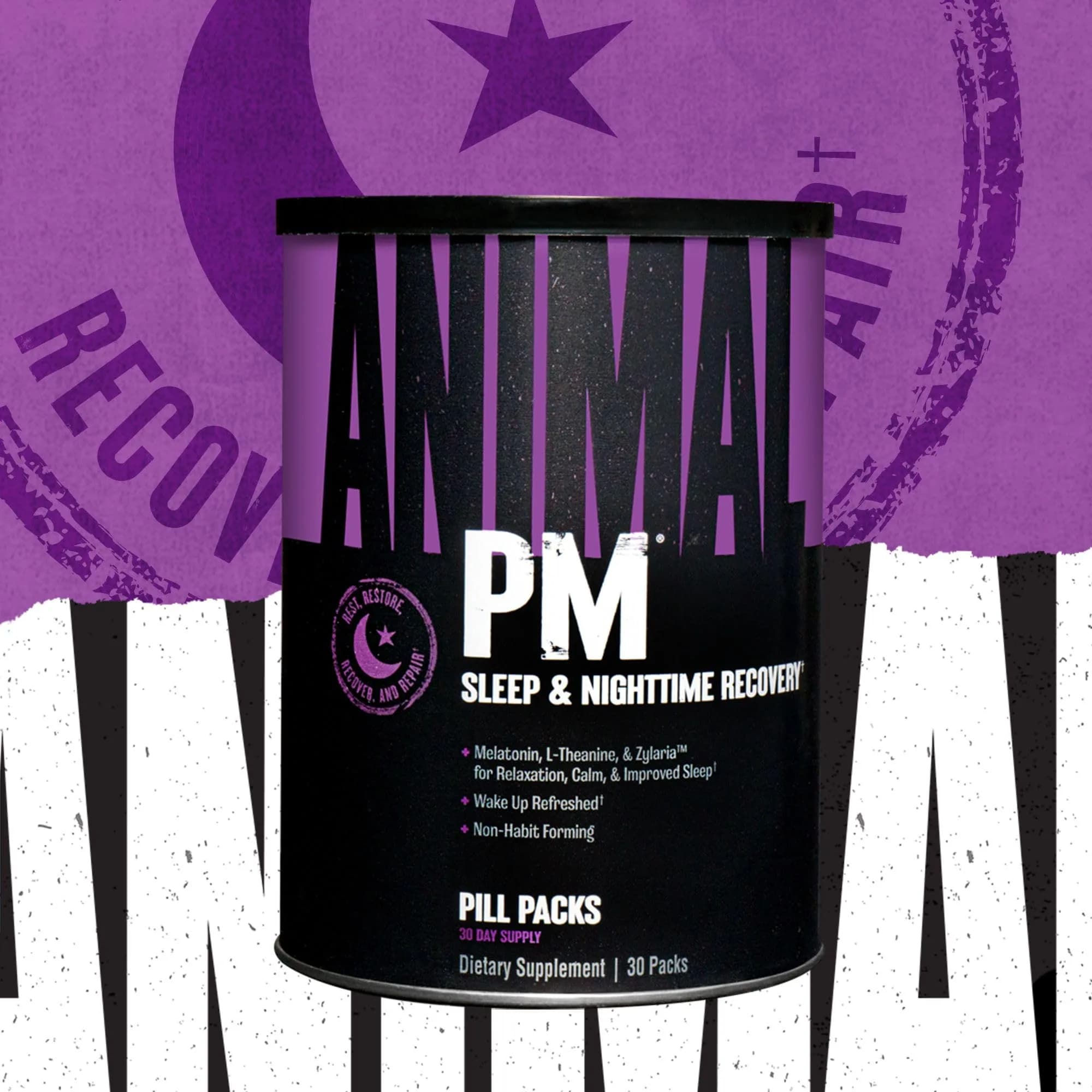 Animal PM Sleep Aid for Adults 30 Count | Non-Habit Forming Relaxation with Melatonin, L-Theanine, Zinc, Magnesium, GABA - view 6